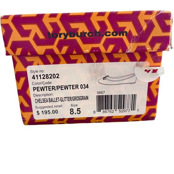 Tory Burch Silver Loafers Elegant Flats New Never Worn - Picture 5 of 5